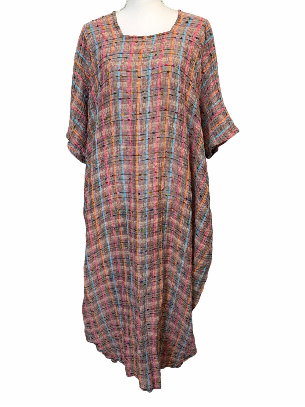 Annikki Karvinen Handmade in Finland Caftan  Maxi Dress One Size Multicolor